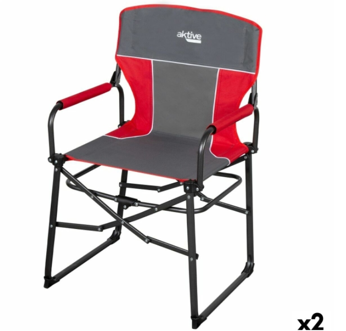 Foldable Camping Chair Aktive 54 x 92 x 49 cm (2 Units)