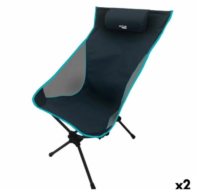 Foldable Camping Chair Aktive 61 x 99 x 55 cm (2 Units)