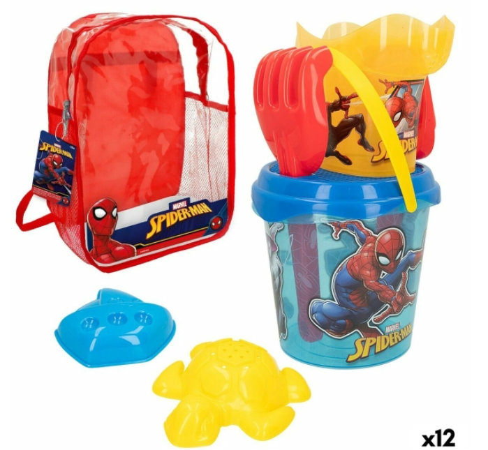 Beach toys set Spider-Man 18 x 16 x 18 cm (12 Units)