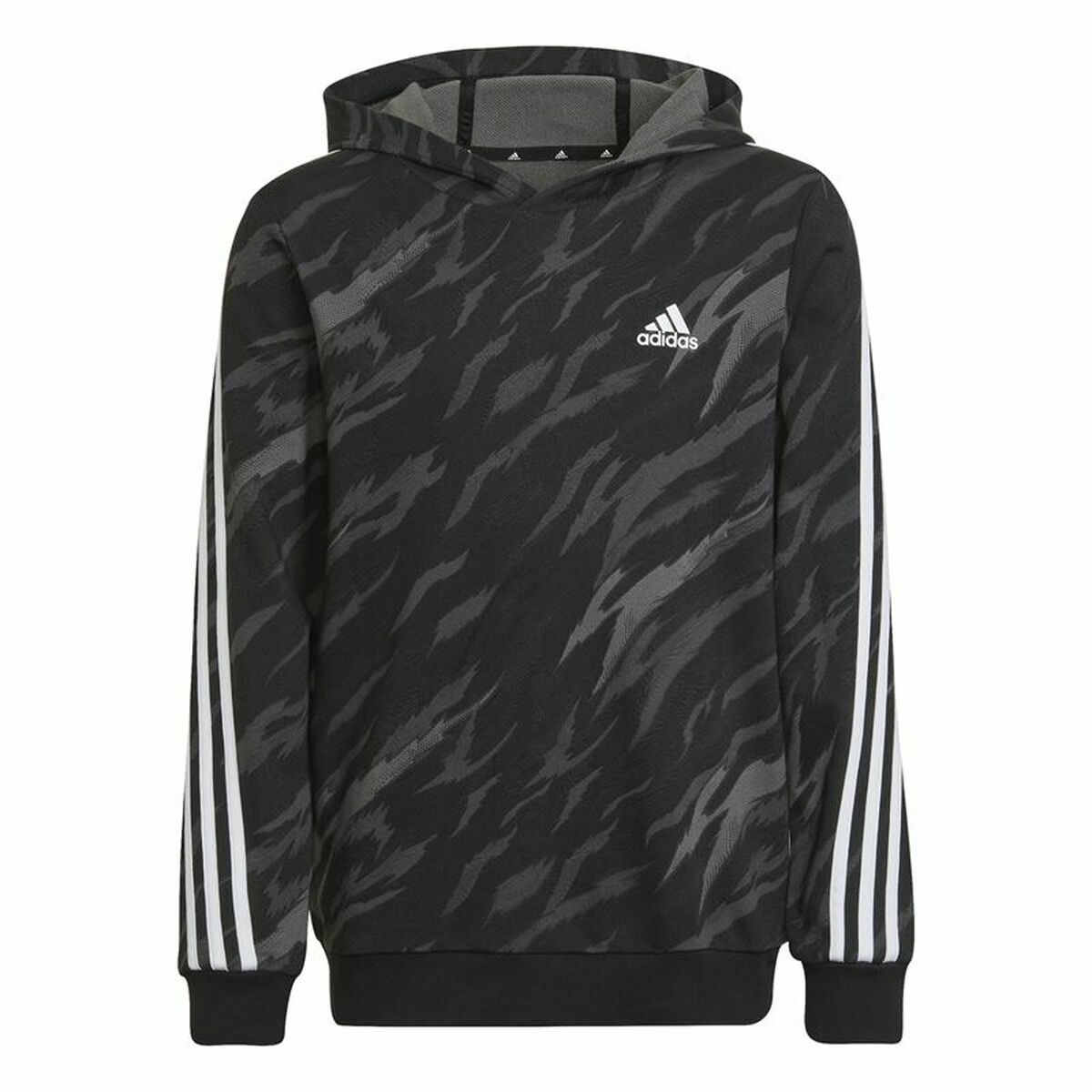 Children’s Hoodie Adidas 3 Stripes Black 7-8 Years