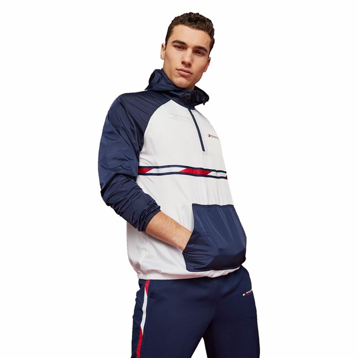 Men's Sports Jacket Tommy Hilfiger Colour-Blocked Dark blue L