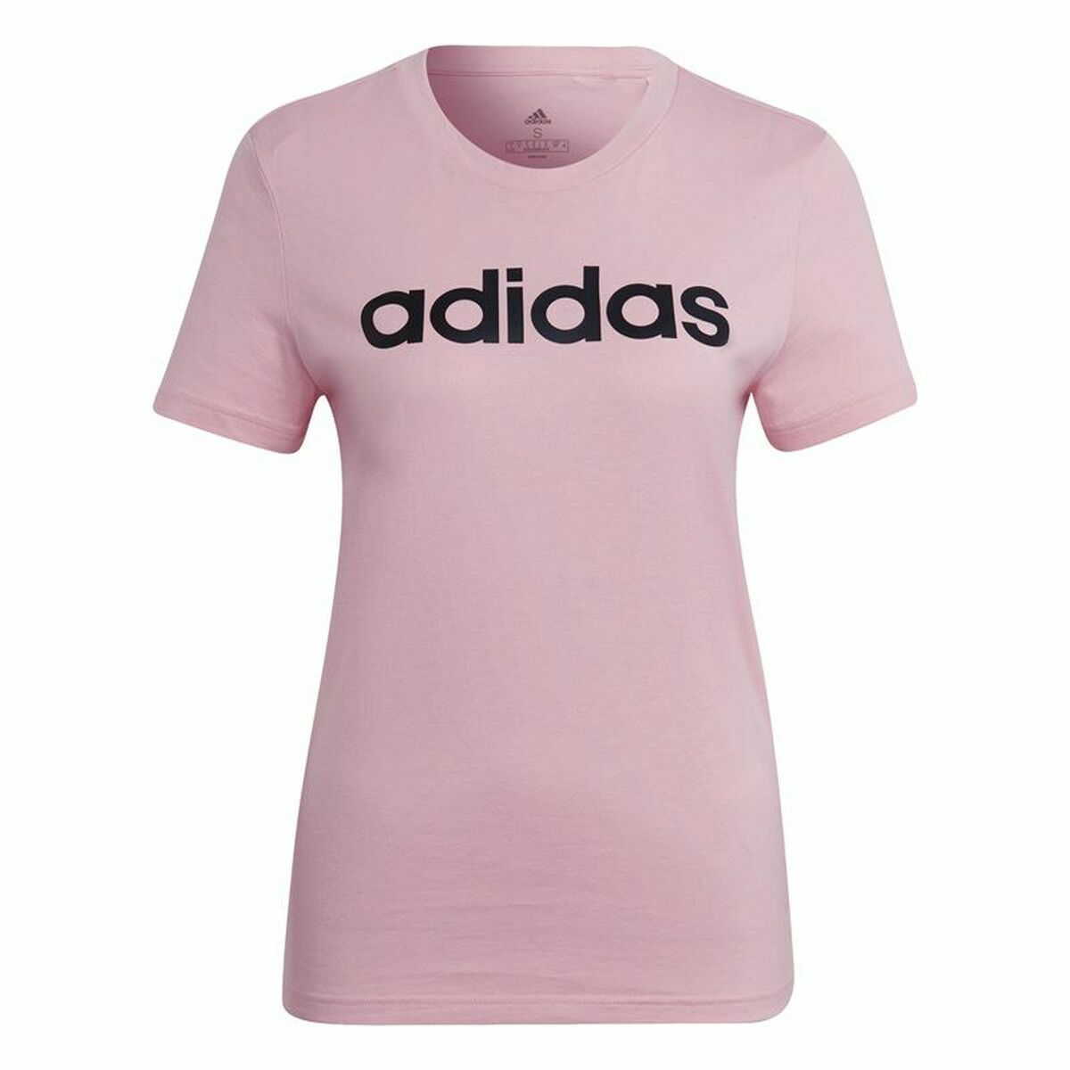 Women’s Short Sleeve T-Shirt Adidas Loungewear Essentials Slim Logo Pink S