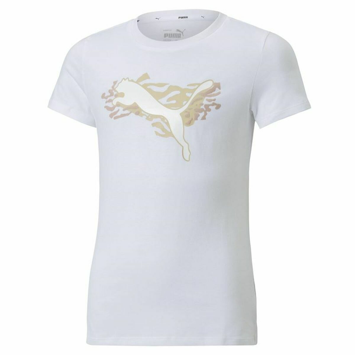 Child's Short Sleeve T-Shirt Puma Alpha White 6 Years