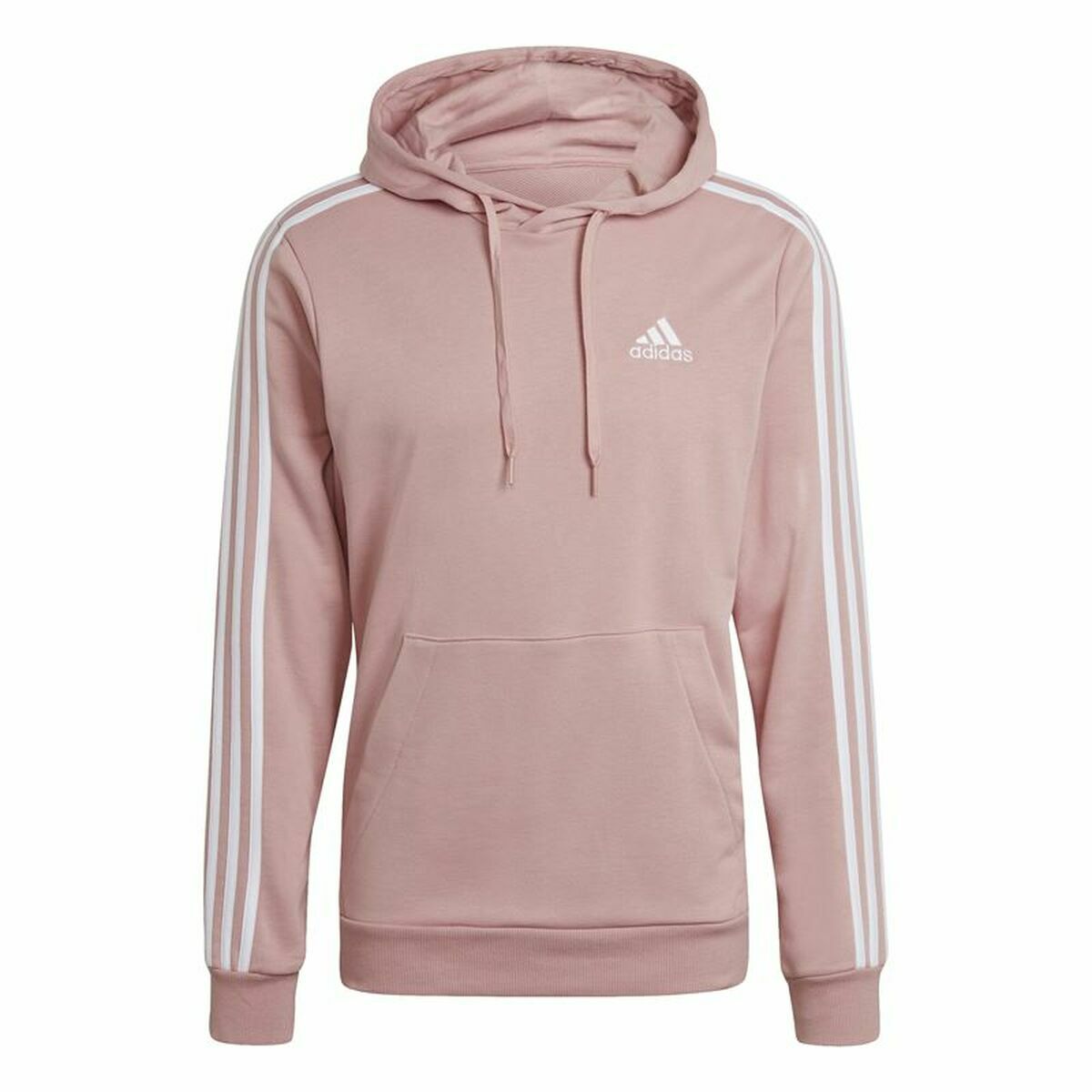 Men’s Hoodie Adidas Essentials Wonder Mauve 3 Stripes Pink 2XL