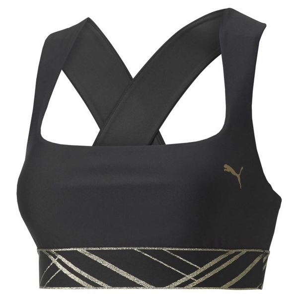 Sports Bra Puma Mid Impact Deco Glam Black XS
