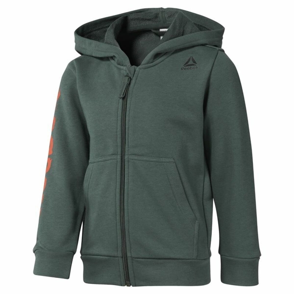 Children's Sports Jacket Reebok Elements Full Green 2XS