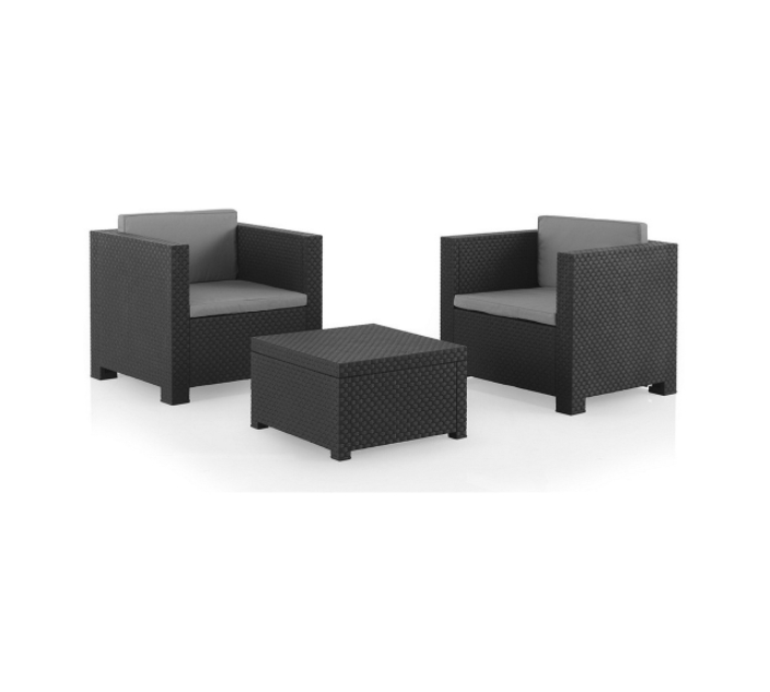 Table Set with 2 Armchairs SP Berner Diva tete grafit