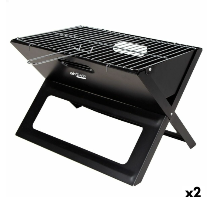 Barbecue Portable Aktive Black Steel Iron 45 x 30 x 29 cm