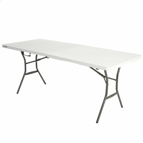 Folding Table Lifetime White 185 x 74 x 76 cm Steel Plastic