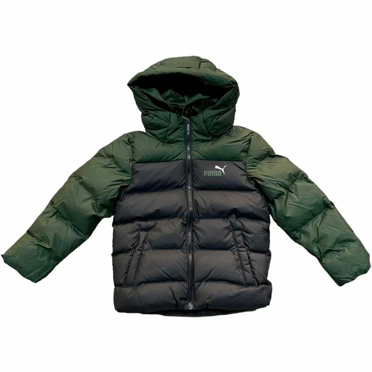 Children's Sports Jacket Puma Colourblock Poly Black/Green 5-6 Years