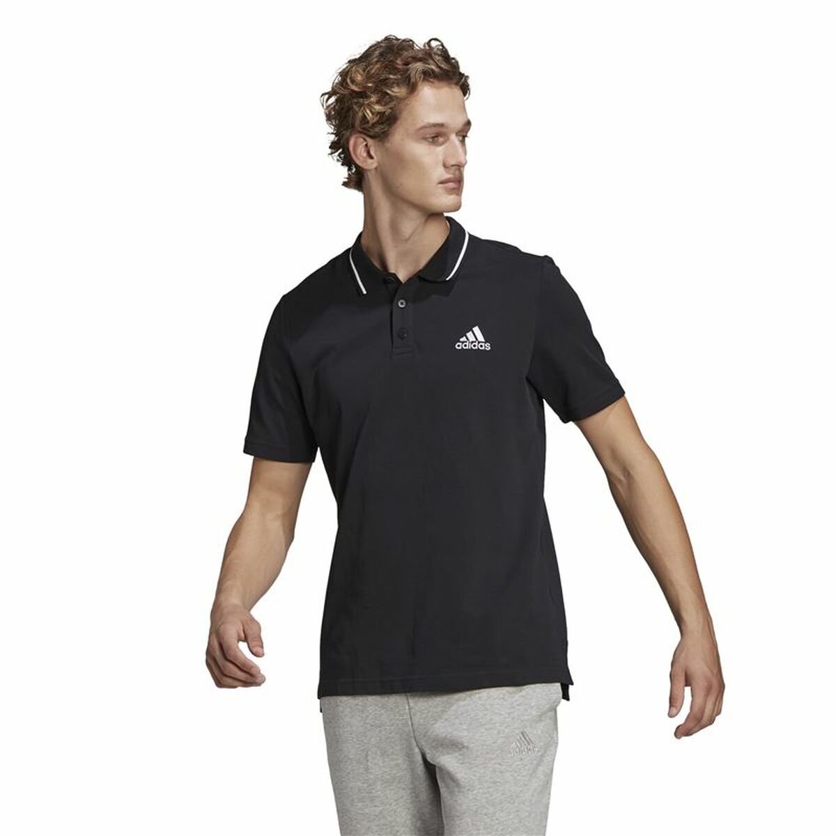 Men’s Short Sleeve Polo Shirt Adidas Aeroready essentials Black M